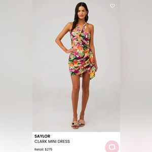 SAYLOR Colorful Floral Wrap Mini Dress